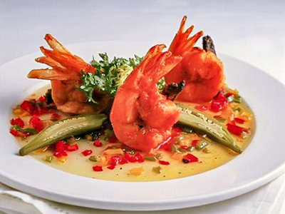 Shrimp and Tasso with Five Pepper Jelly